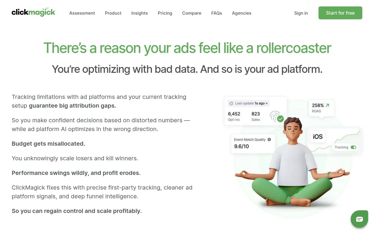 Screenshot of ClickMagick website