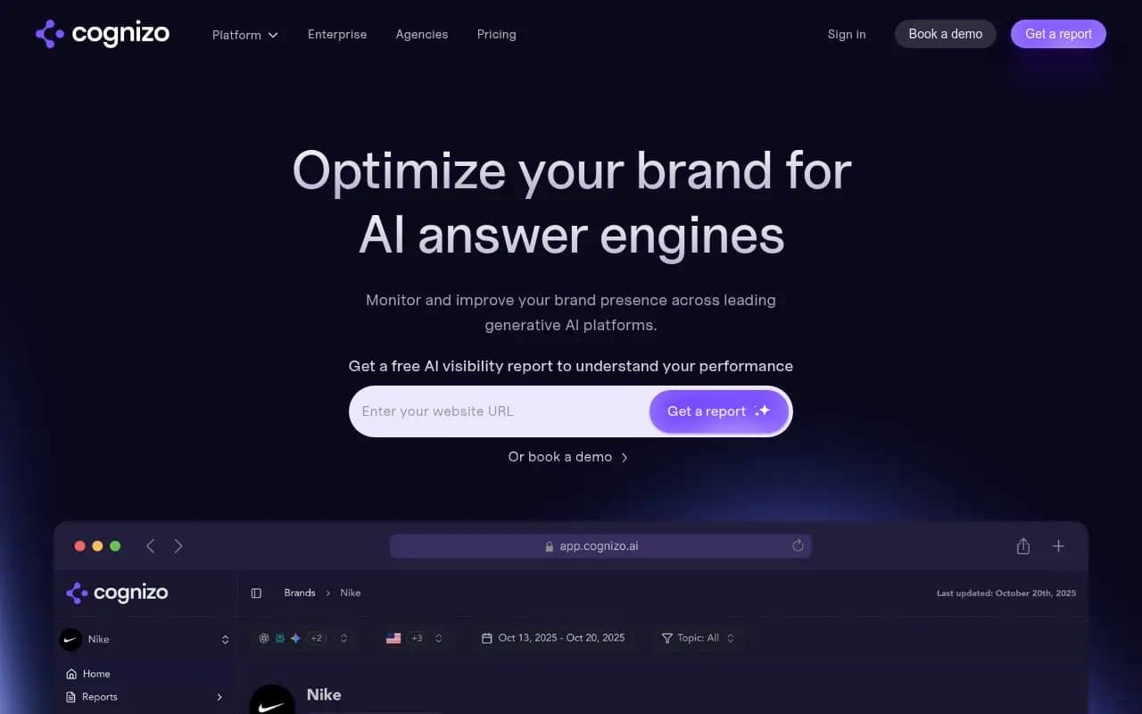 Screenshot of Cognizo website