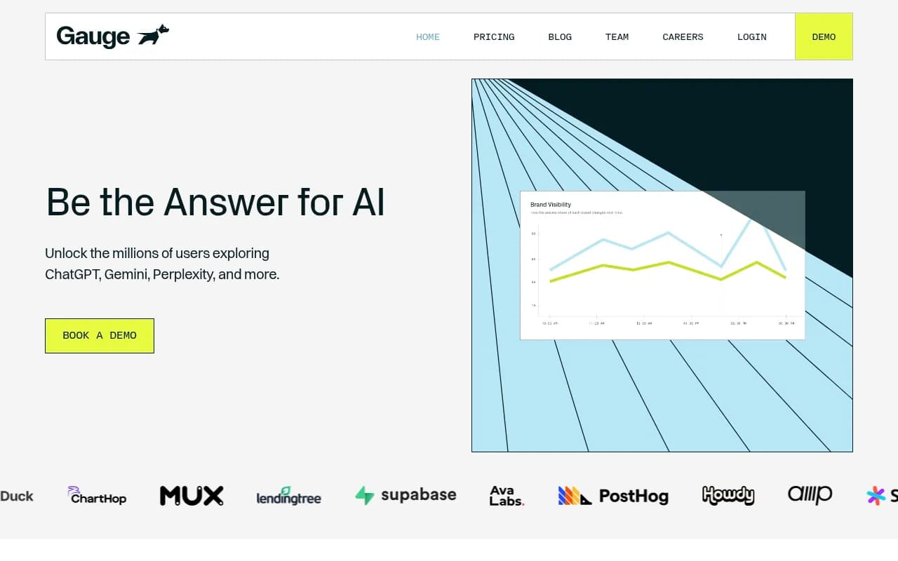 Screenshot of Gauge website