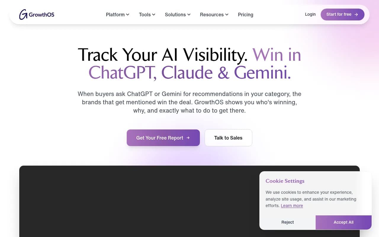 Screenshot of GrowthOS website