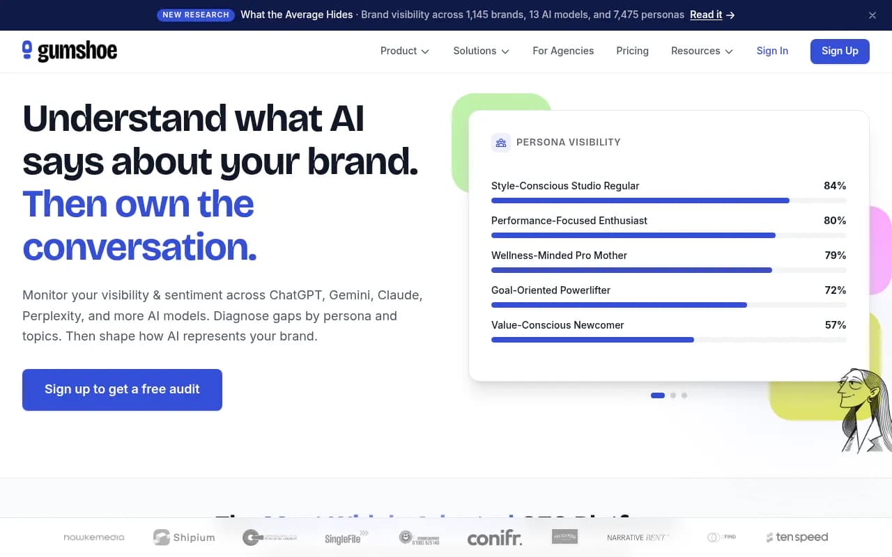 Screenshot of Gumshoe AI website