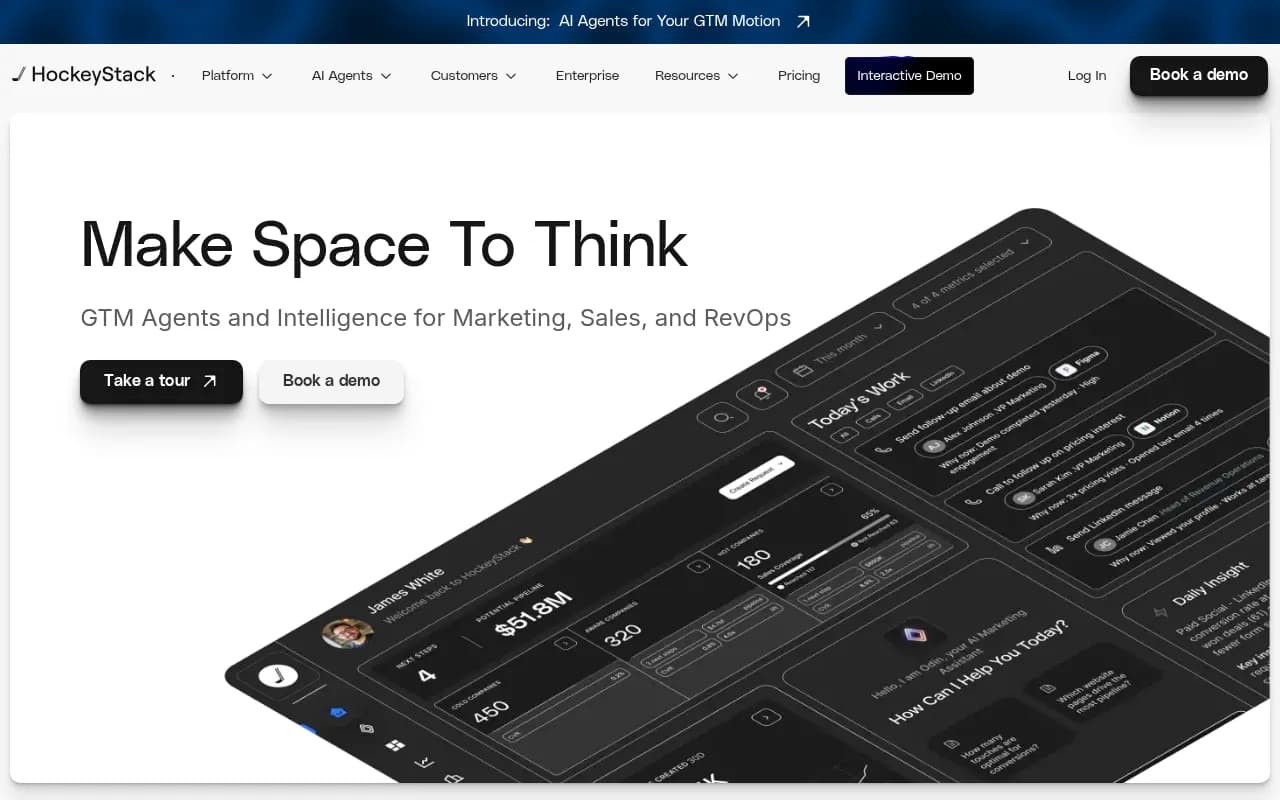 Screenshot of HockeyStack website