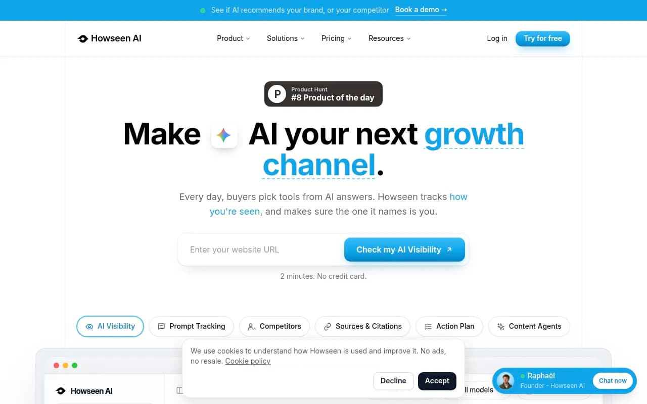 Screenshot of Howseen website