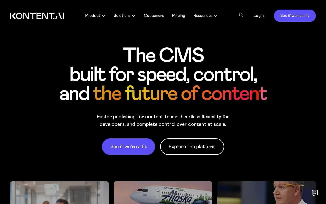 Screenshot of Kontent.ai website