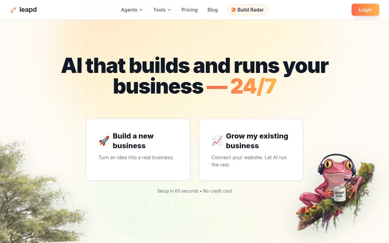 Screenshot of Leapd Alex website