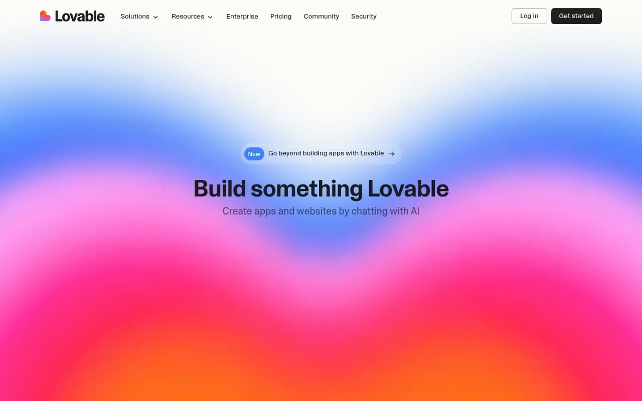 Screenshot of Lovable website