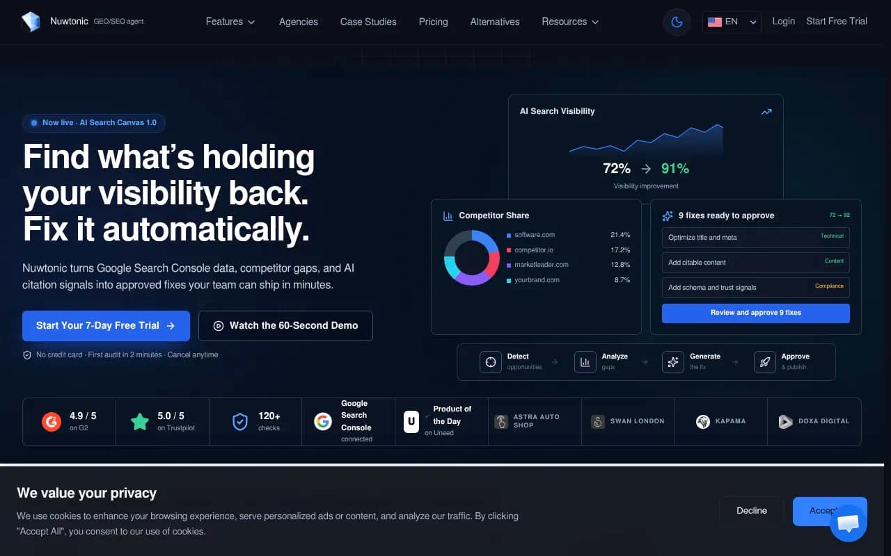 Screenshot of Nuwtonic website