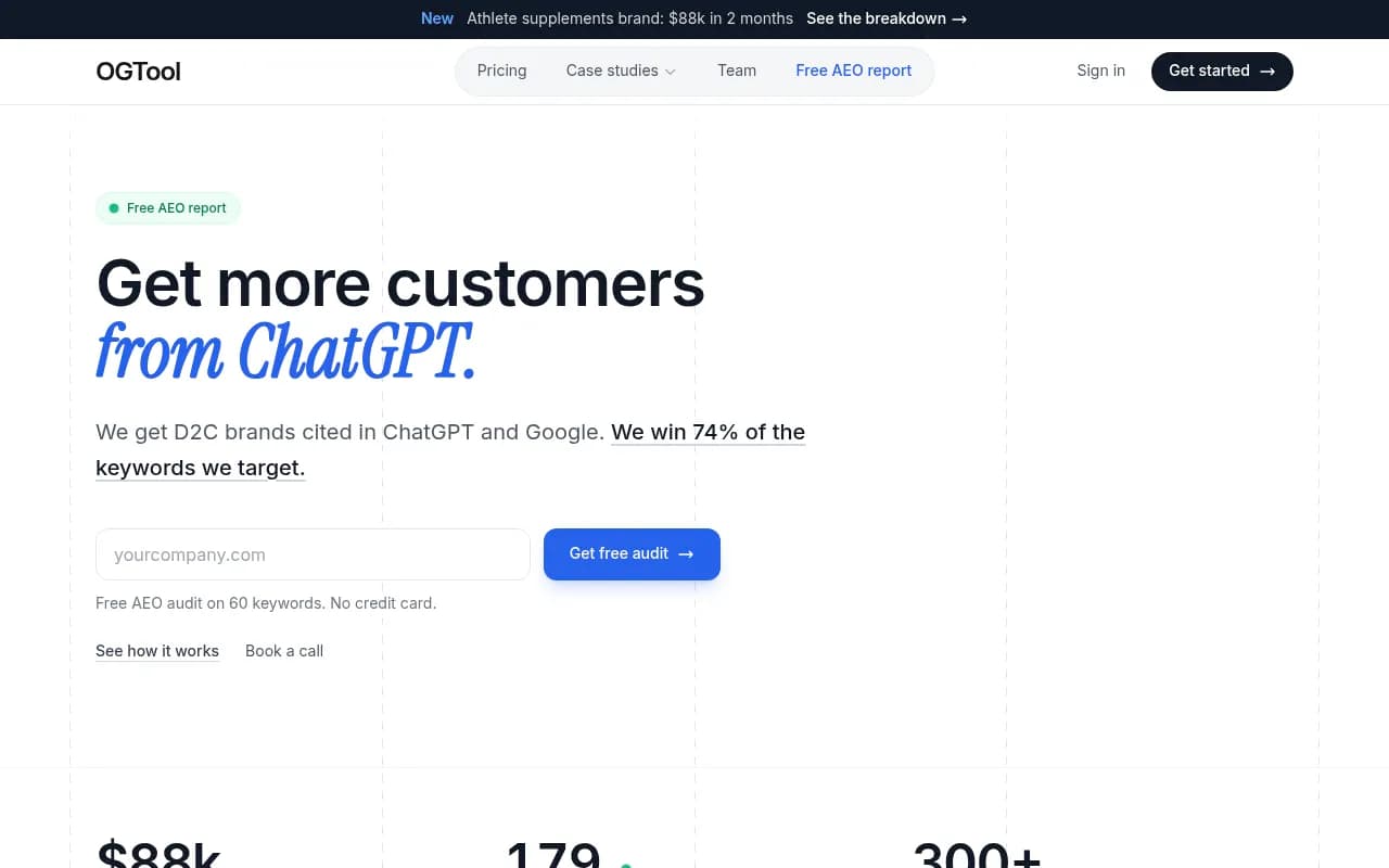 Screenshot of OGTool website
