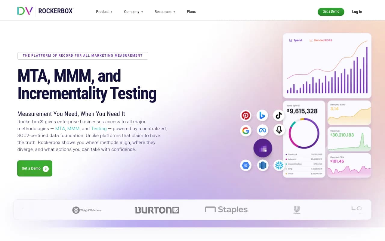 Screenshot of Rockerbox website