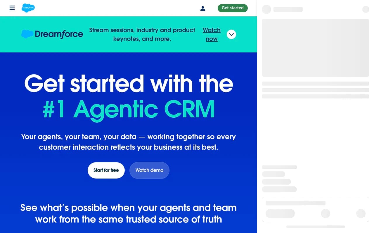 Screenshot of Salesforce Marketing Cloud website