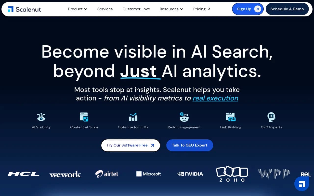 Screenshot of Scalenut website