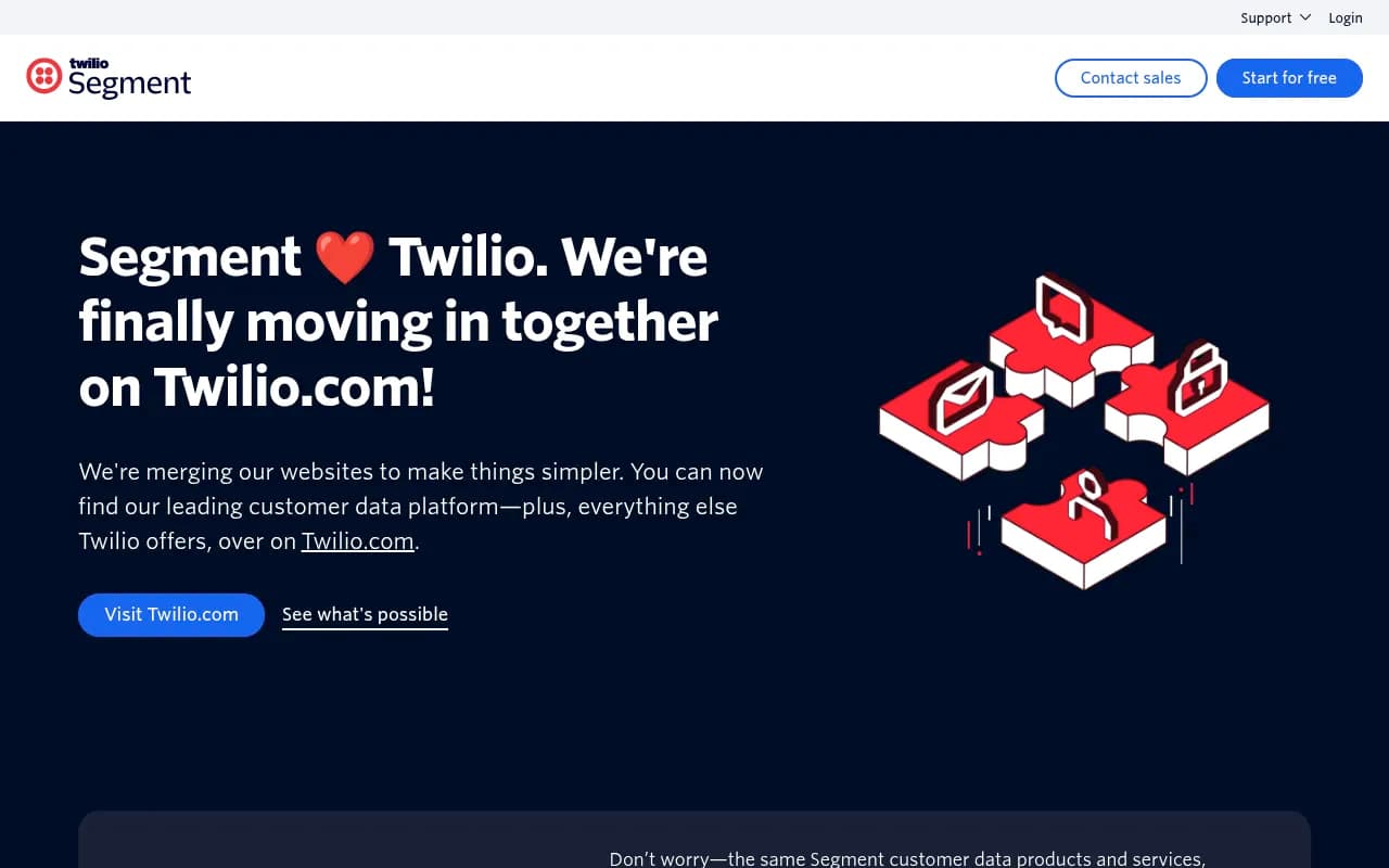 Screenshot of Segment website
