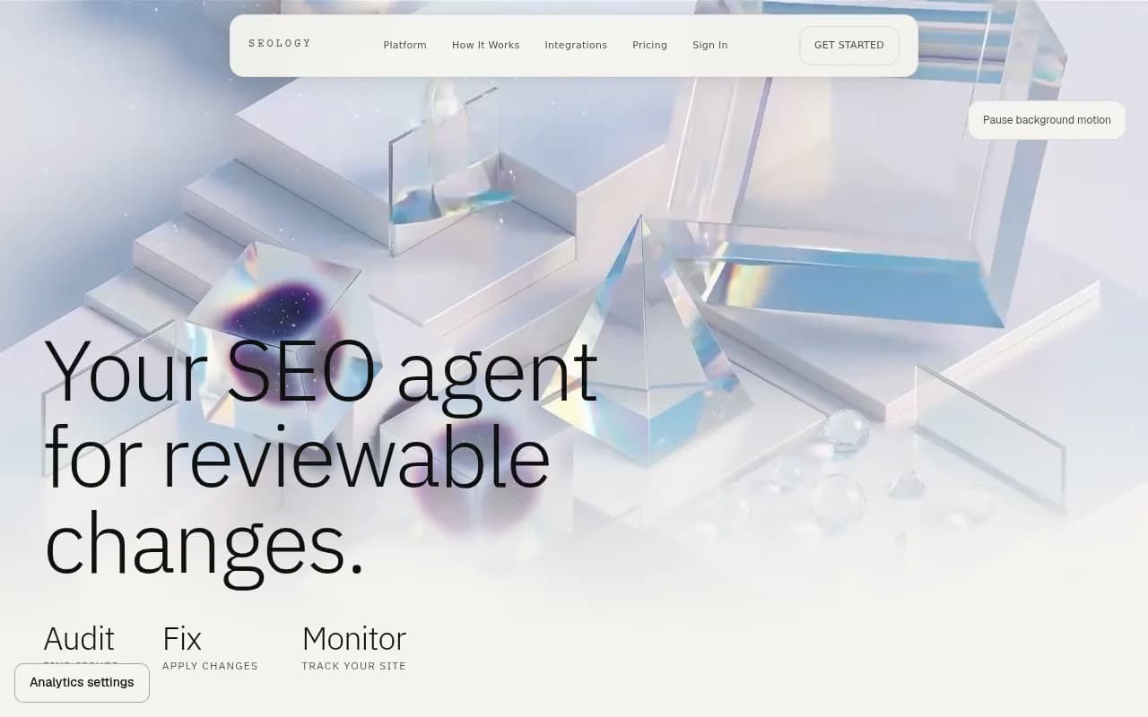 Screenshot of Seology website