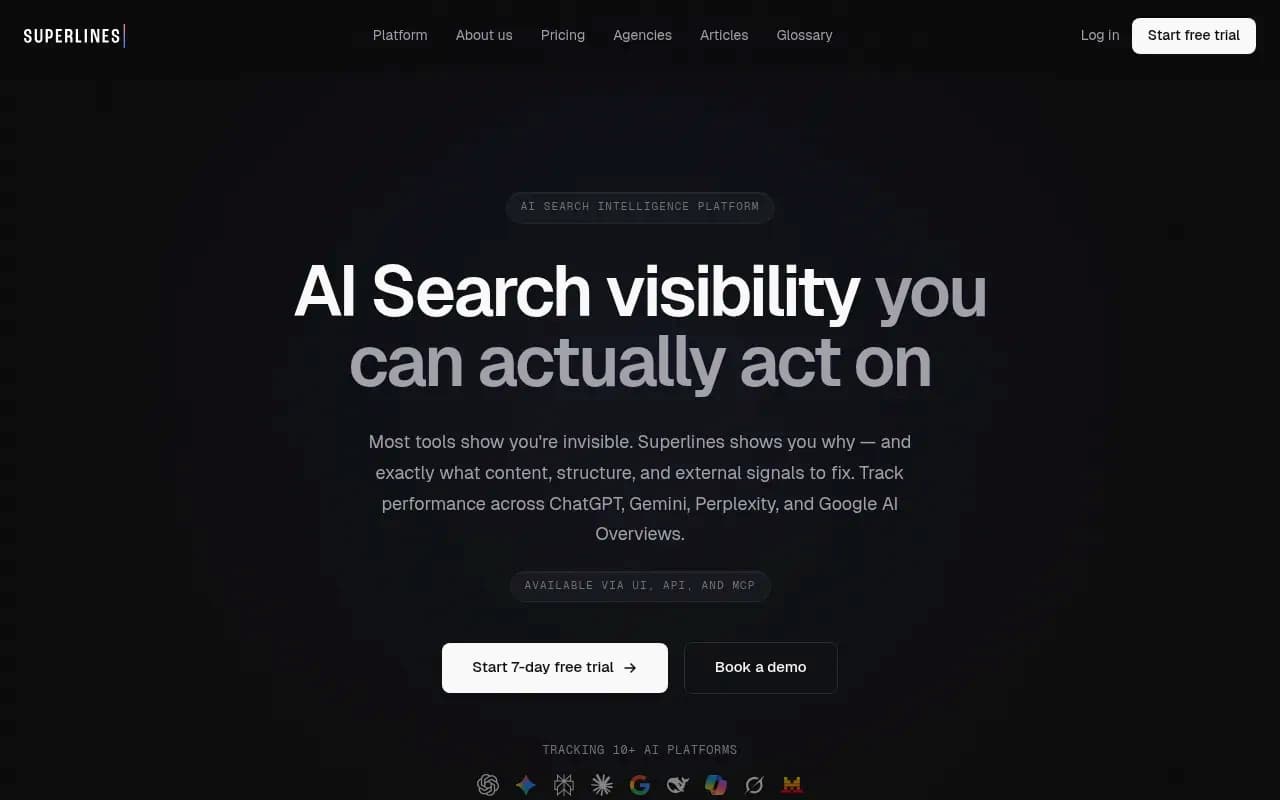 Screenshot of Superlines website