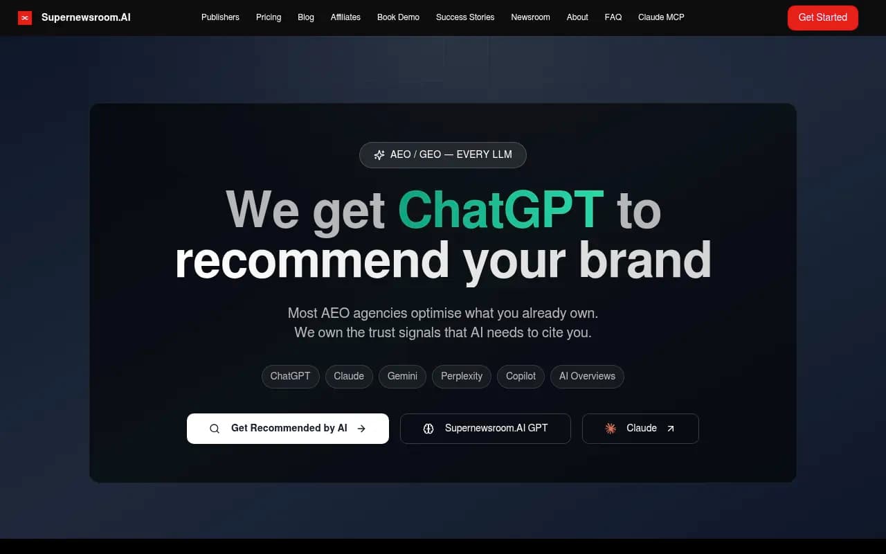 Screenshot of Supernewsroom.AI