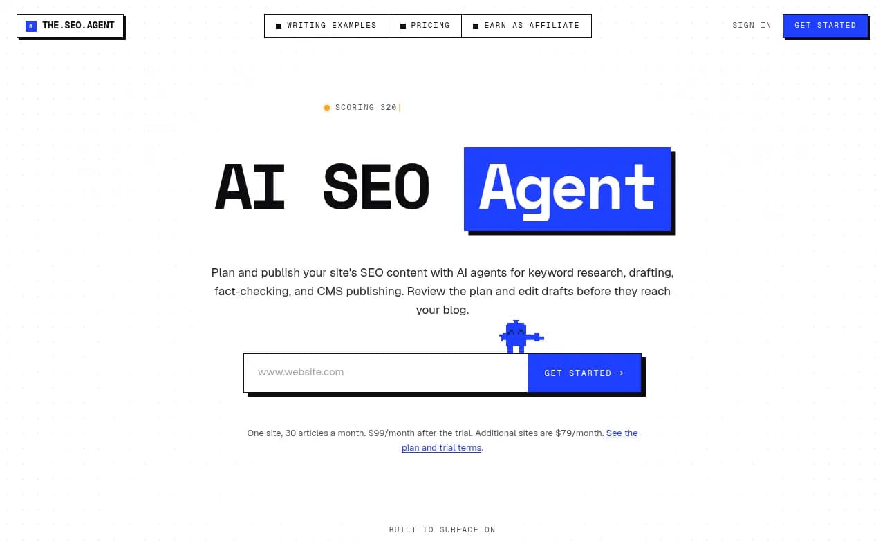 Screenshot of TheSEOAgent website