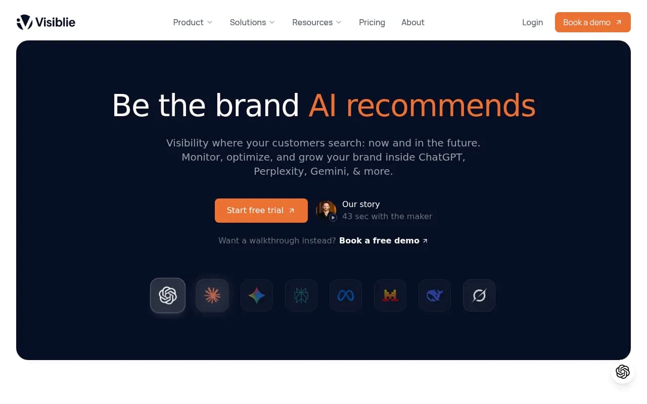 Screenshot of Visiblie website