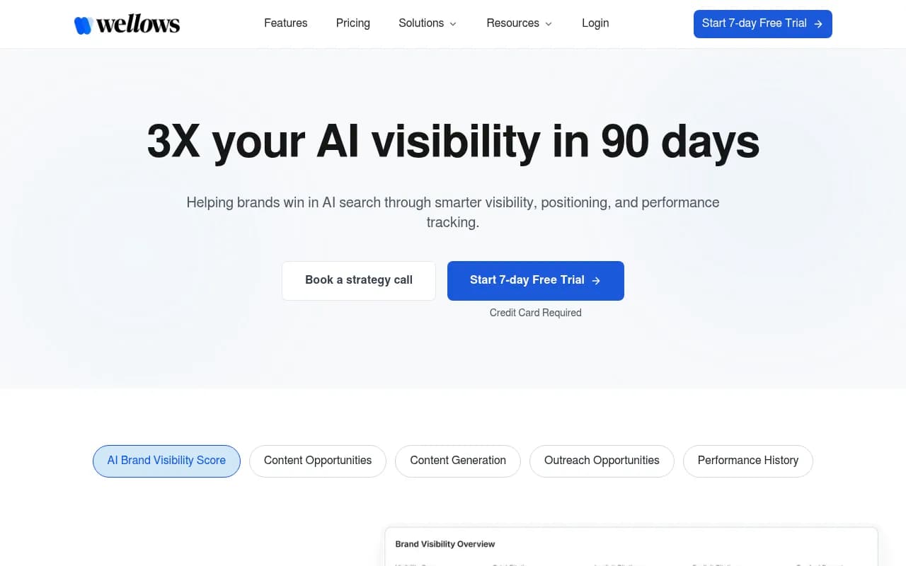 Screenshot of Wellows website