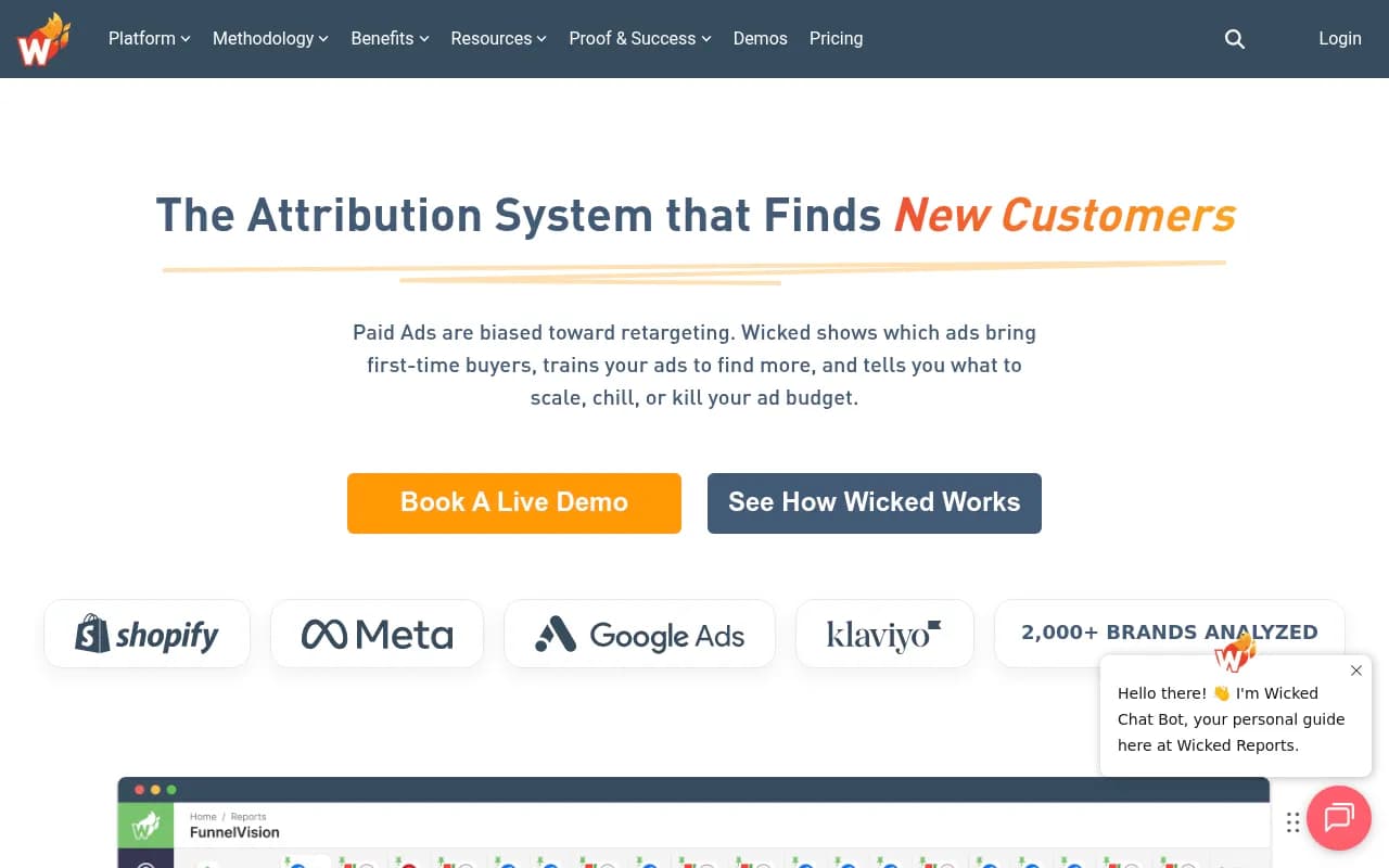 Screenshot of Wicked Reports website