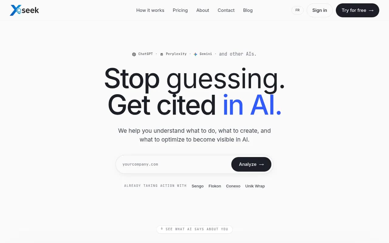 Screenshot of xSeek website